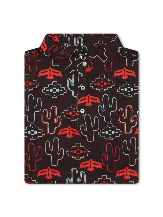 Desert Cactus Nights Youth Polo- Raised by Coyotes