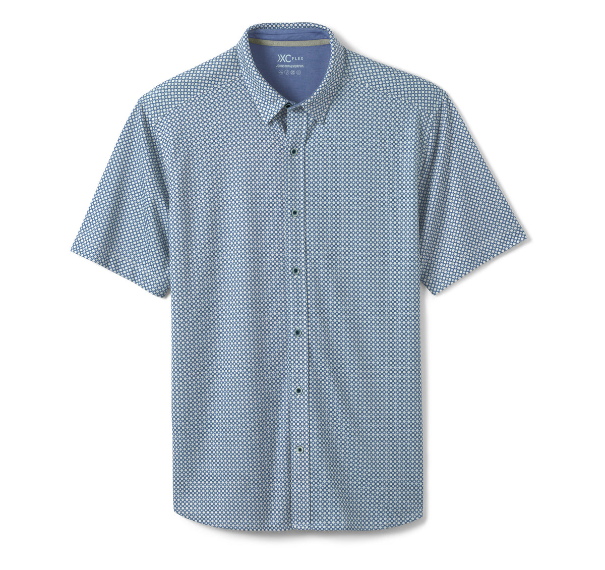 XC Flex® Short-Sleeve Print Knit Shirt- Light Gray Heather