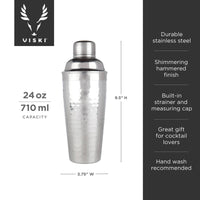 Irving™ Hammered Stainless Steel Cocktail Shaker-Viski