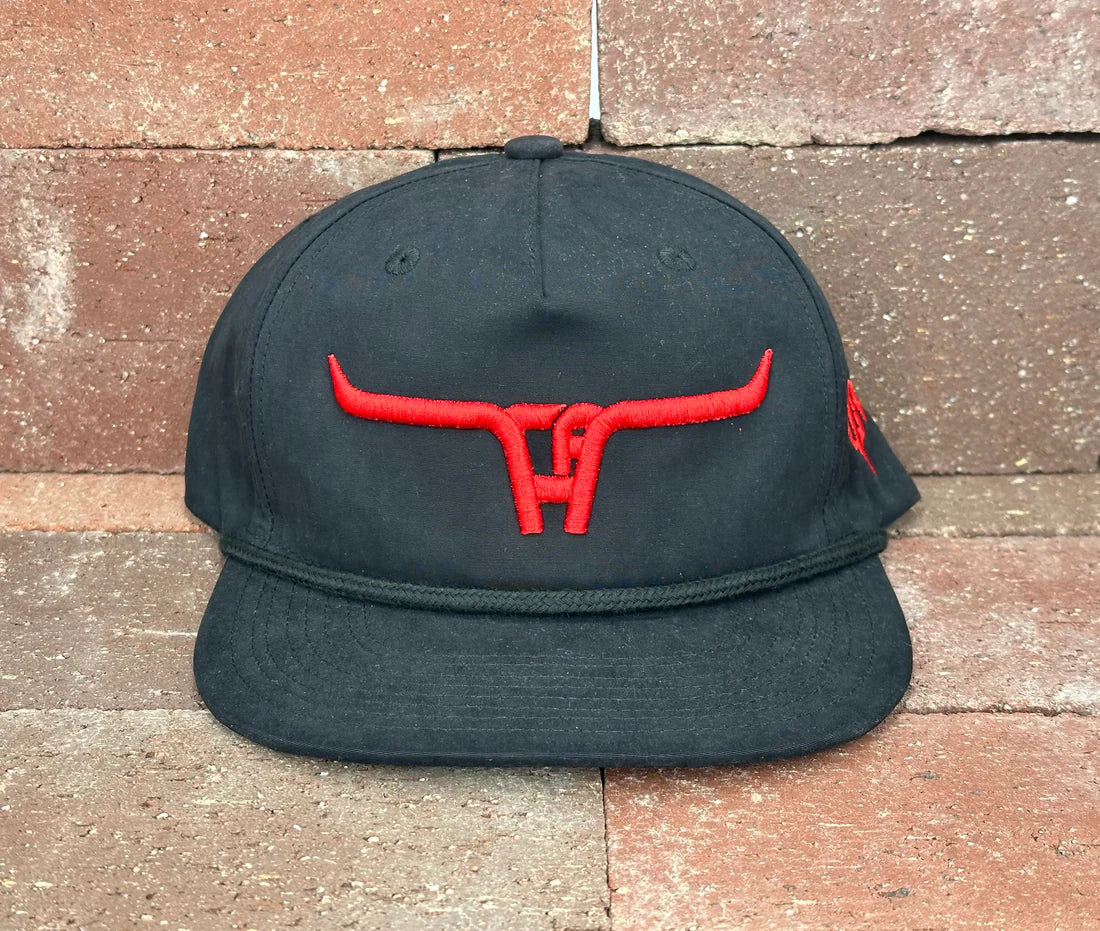 "Cactus Alley Longhorn" Red/Black Rope Hat