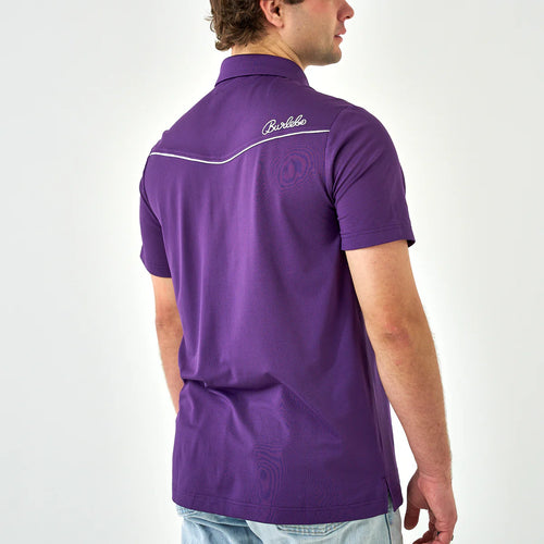 Perf. Pearl Snap Polo - Purple