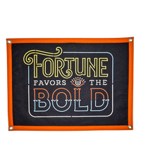 Fortune Favors the Bold Camp Flag - Oxford Pennant