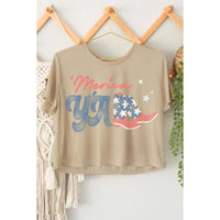 MERICA YALL GRAPHIC CROP TOP