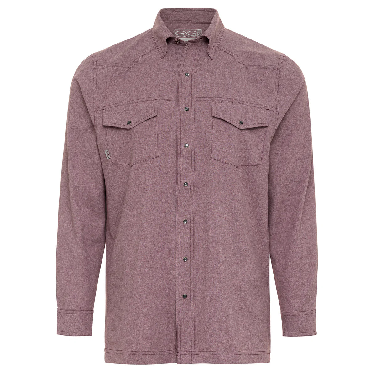 Maroon Pearl Snap Long Sleeve- GameGaurd