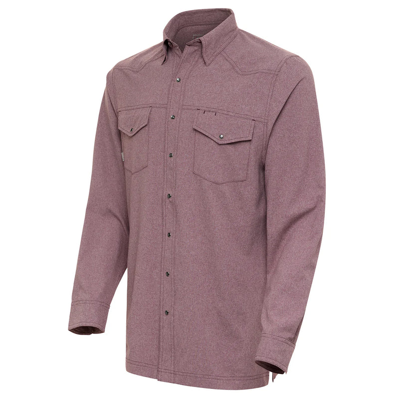 Maroon Pearl Snap Long Sleeve- GameGaurd