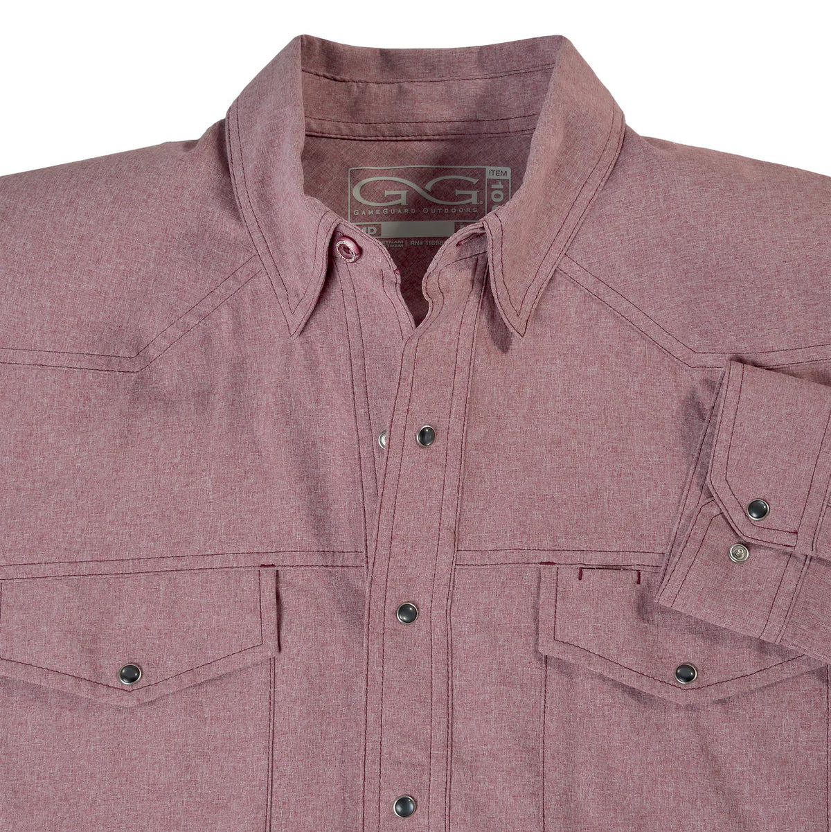 Maroon Pearl Snap Long Sleeve- GameGaurd