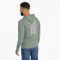 Men's Vertical USA Flag Slub Hoodie