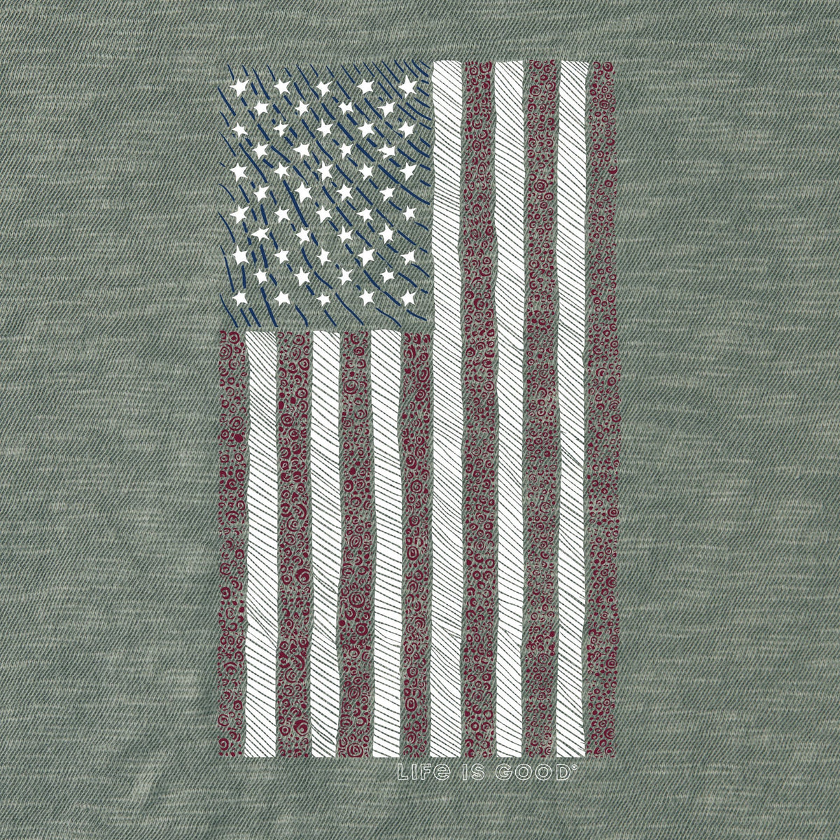 Men's Vertical USA Flag Slub Hoodie