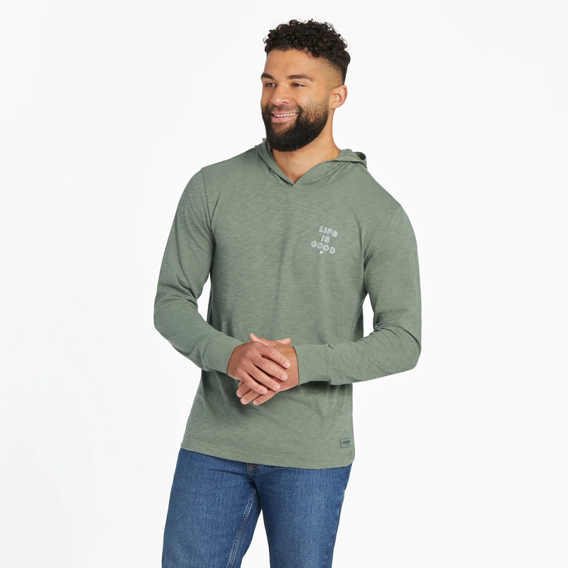 Men's Vertical USA Flag Slub Hoodie