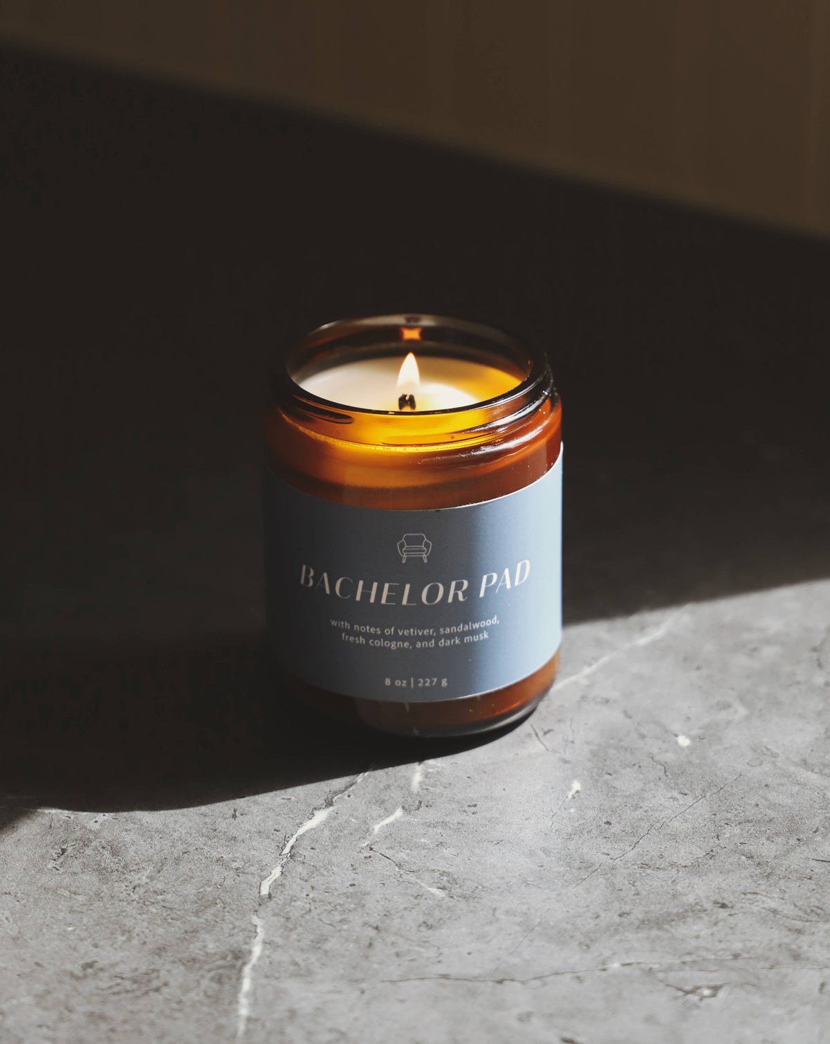 Bachelor Pad | Men's Collection 8oz Soy Candle Amber Jar