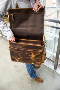 Sitka Leather Messenger Bag - Antique Brown - Kodiak