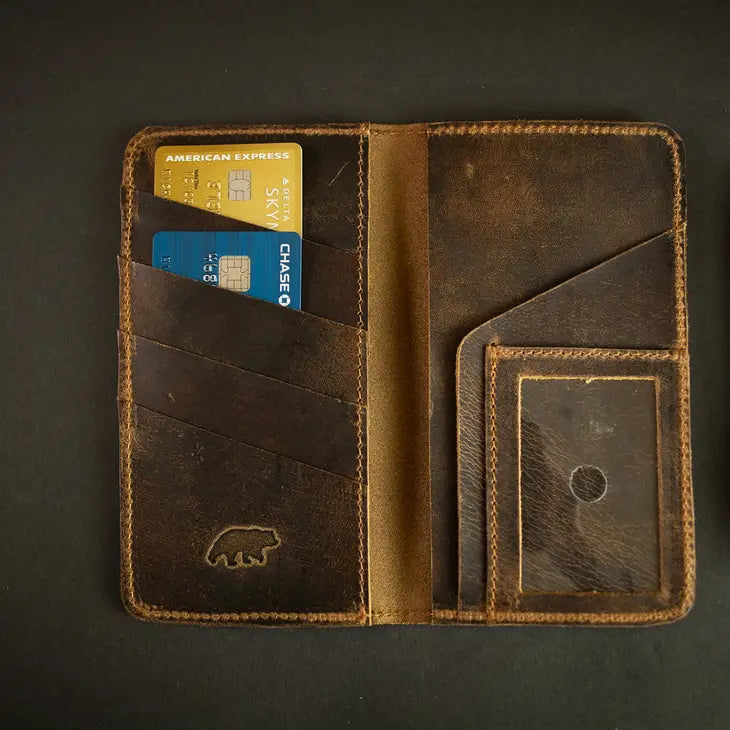 Leather Checkbook Wallet - Kodiak
