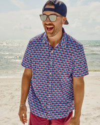 Journey Stretch Shirt - Blue/Red/White Flip Flop