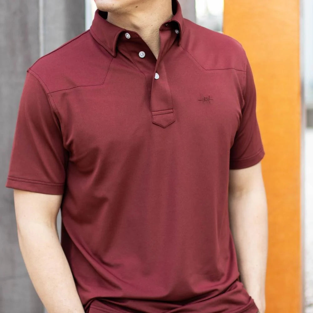 Modern Western Polo - Maroon -TS