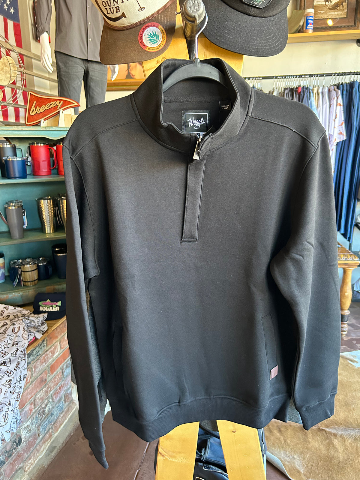 Sunday Quarter Zip - Onyx - Waggle