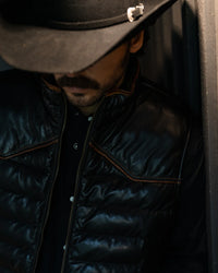 MAVERICK LEATHER VEST - Black