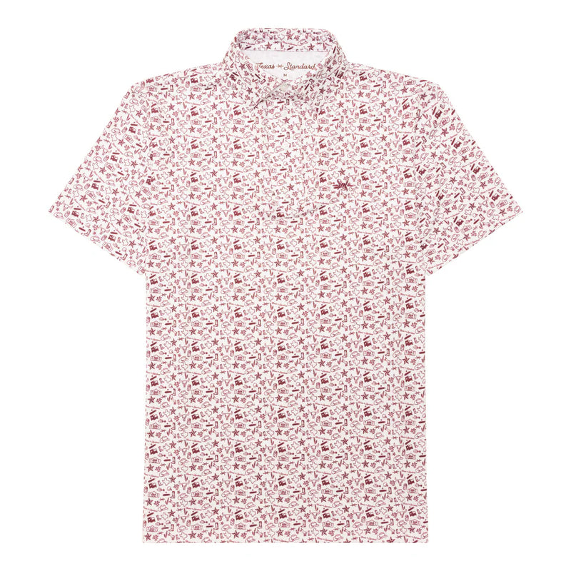 Outlaw Traditions Polo - Texas Icons Maroon