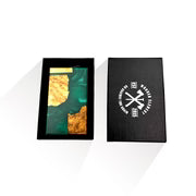 Wood and Resin Pop-Up Wallet - Cyan