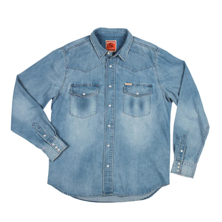 The Wyatt Pearl Snap Shirt-Denim-Sendero Provisions