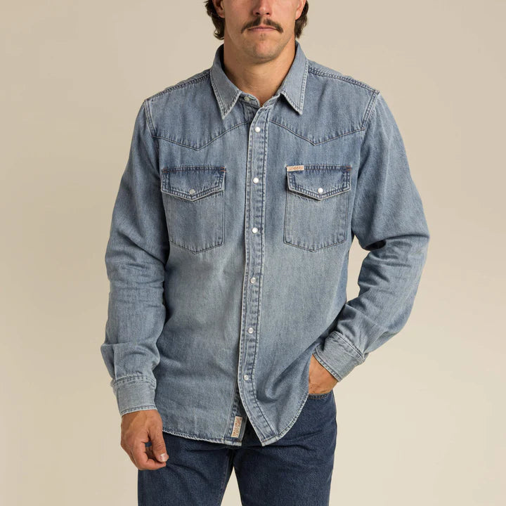 The Wyatt Pearl Snap Shirt-Denim-Sendero Provisions