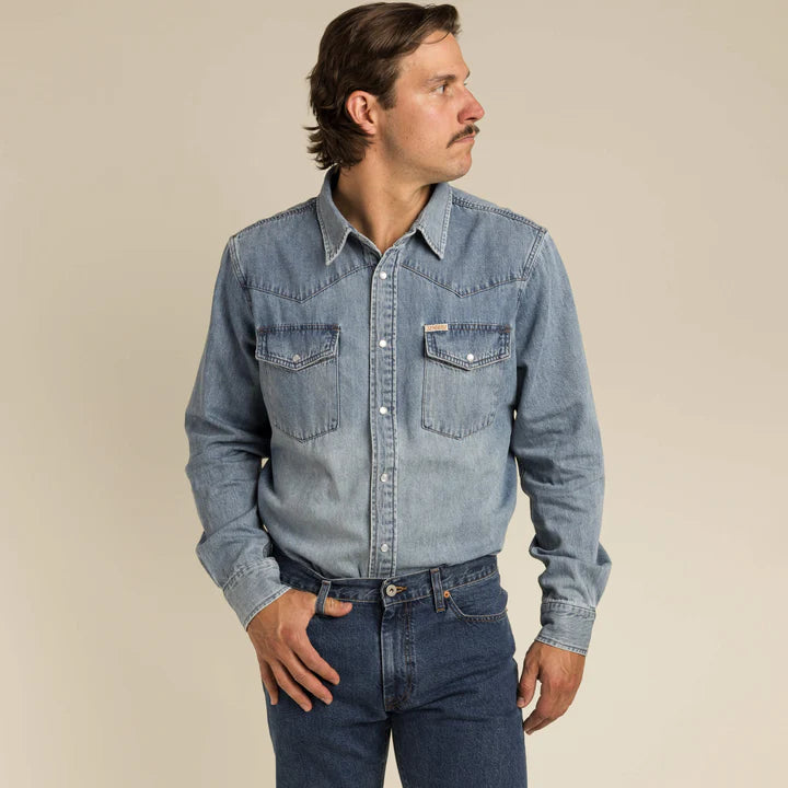 The Wyatt Pearl Snap Shirt-Denim-Sendero Provisions