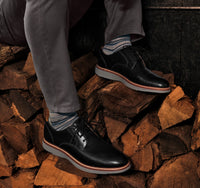 Johnston & Murphy Upton Plain Toe Black Full Grain
