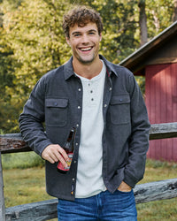 F&A - CHATSWORTH SOFT WAFFLE HENLEY - Grey