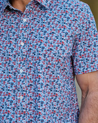 Journey Stretch Shirt - Red/Navy/White