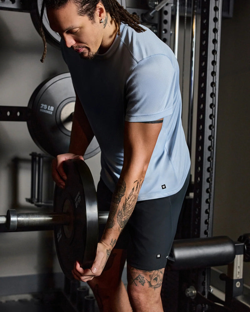 Multi-Sport Perf Tee- Blue Fog