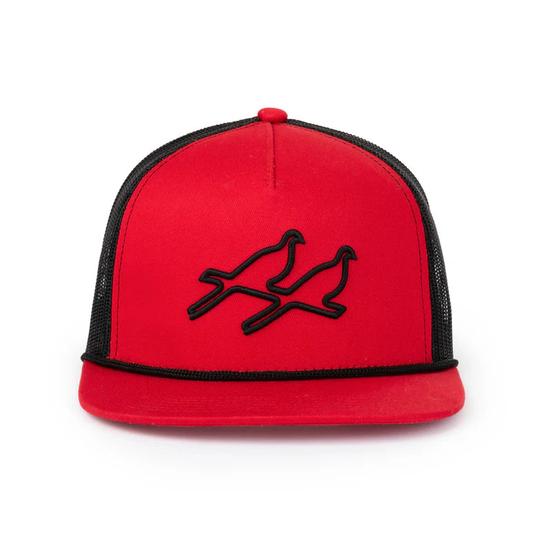 Puff Logo Trucker - Red/Black- Two Dove