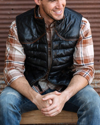 MAVERICK LEATHER VEST - Black