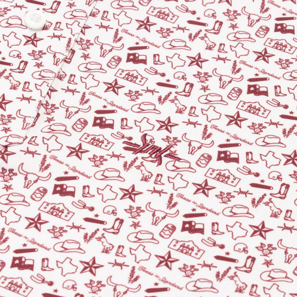 Outlaw Traditions Polo - Texas Icons Maroon