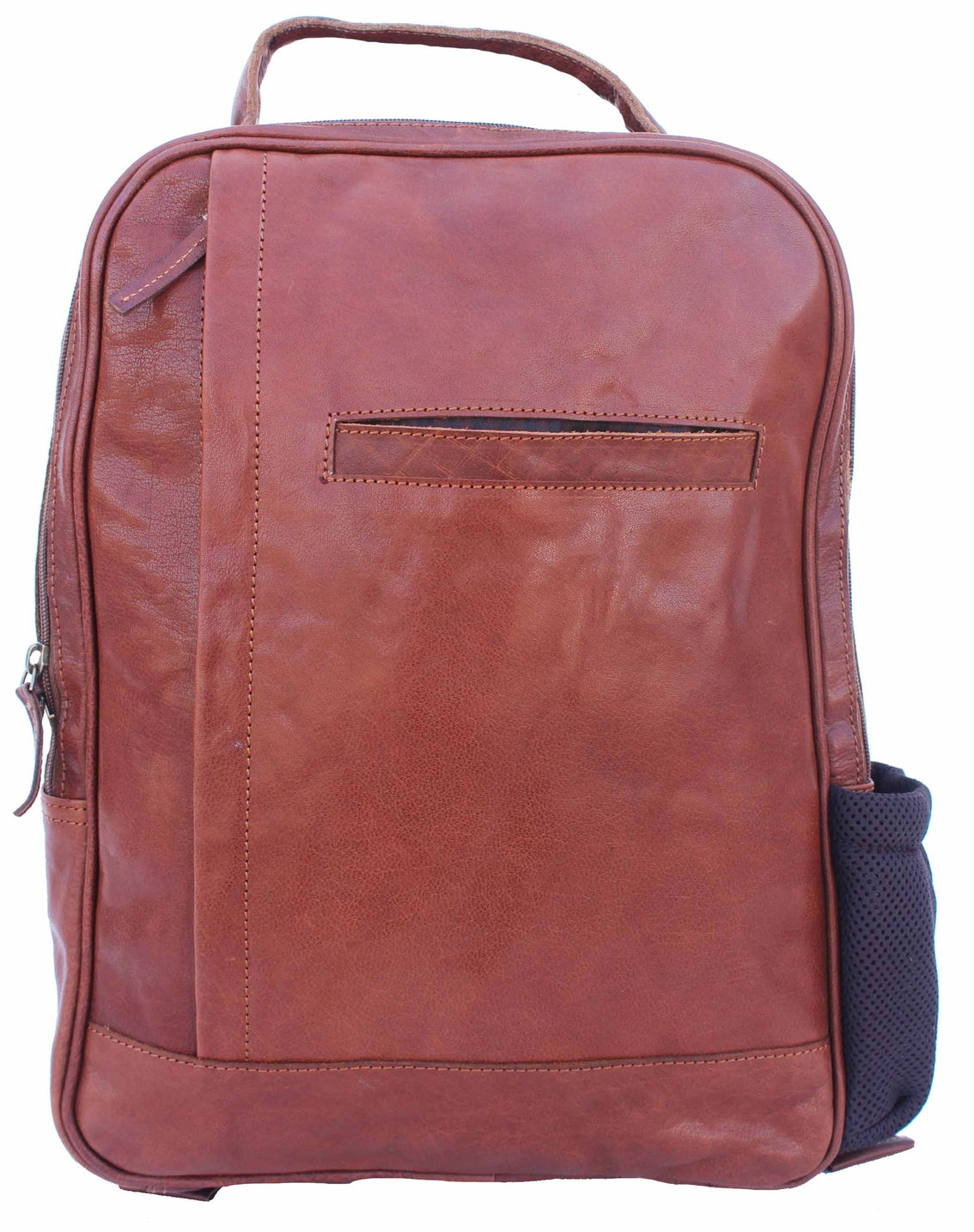 Distressed Pebbled Genuine Leather Vintage Weekender Carry On Travel Backpack