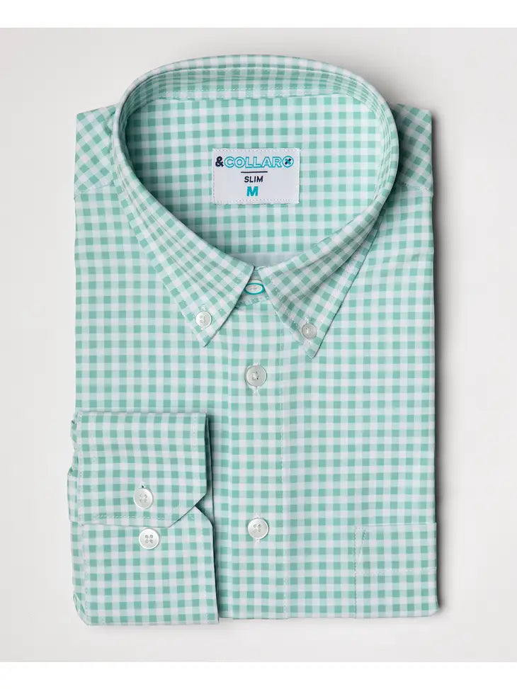 Dartmouth - LS Green and White - & Collar