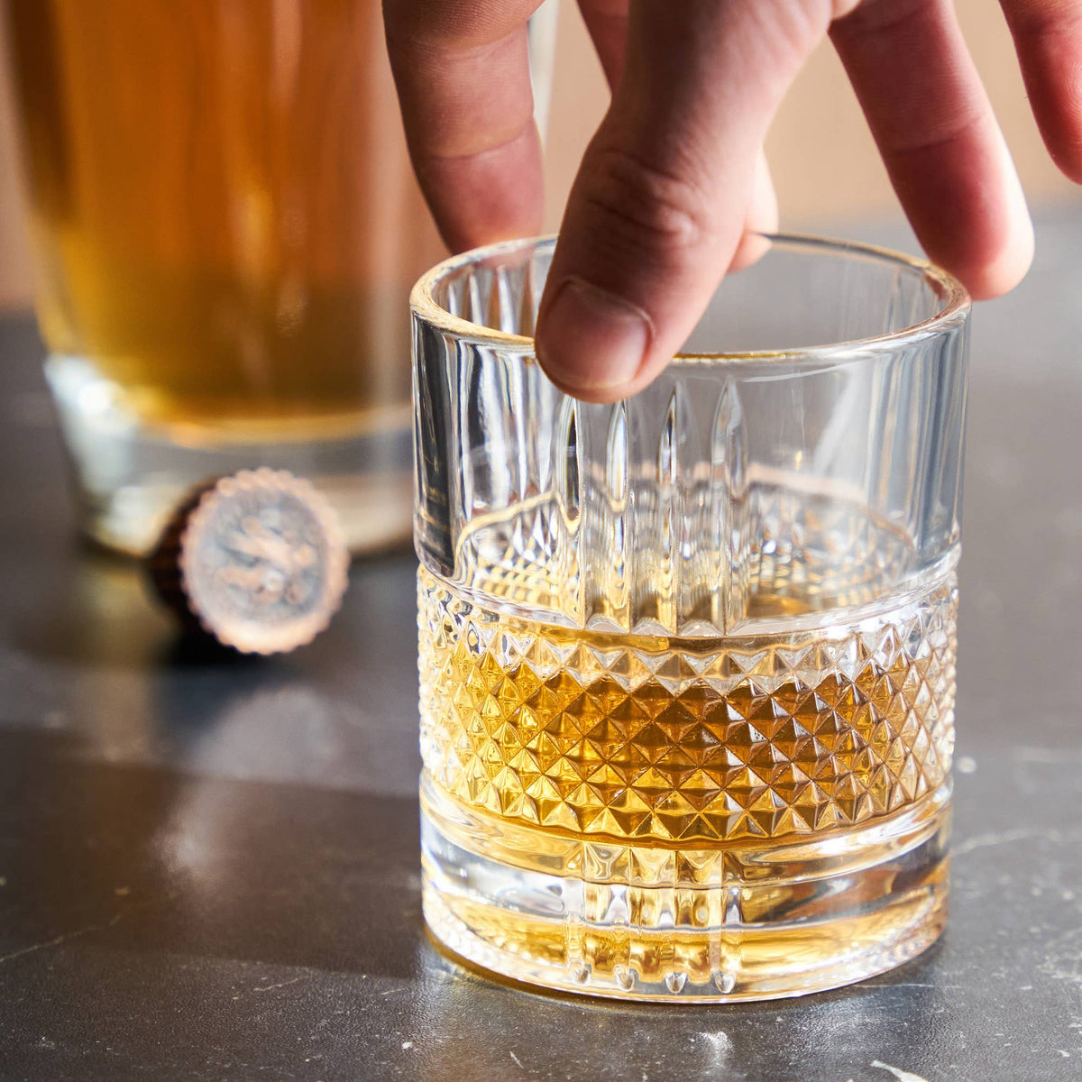 Crystal Spinning Scotch Rocks Glass