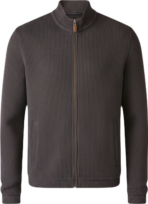Marled Sweater Full-Zip - Navy/Brown