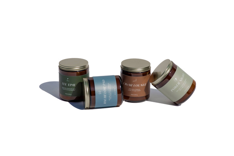 Bachelor Pad | Men's Collection 8oz Soy Candle Amber Jar