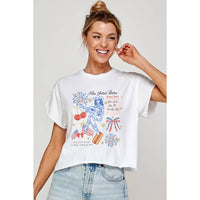 MISS UNITED STATE  VINTAGE GRAPHIC CROP TOP