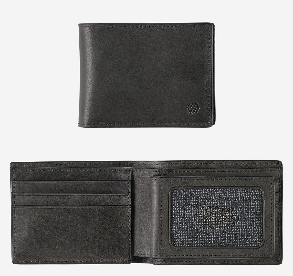 Rhodes 2-in-1 Billfold Wallet - Black - J&M