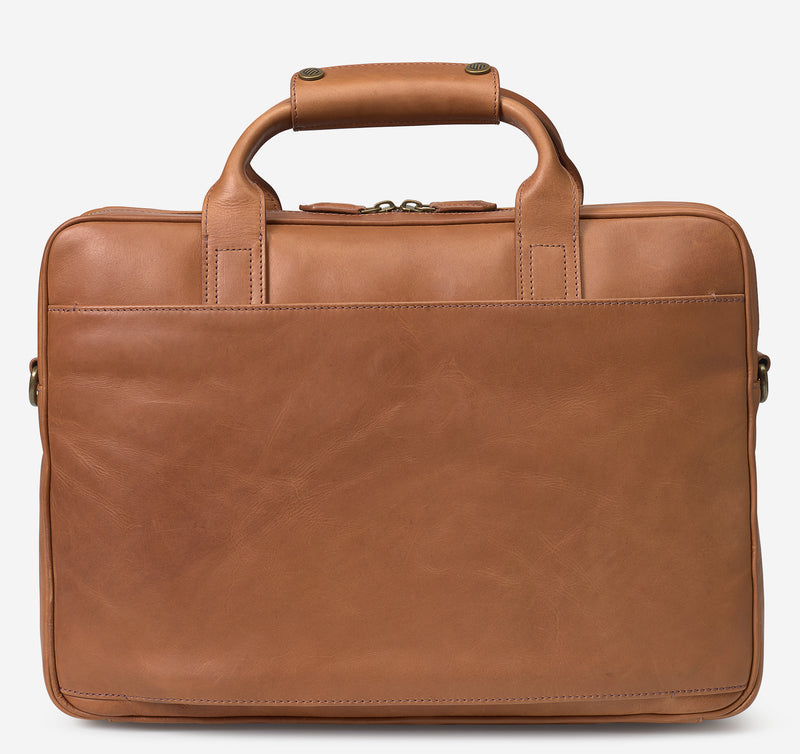 Rhodes Briefcase - Tan Full Grain - Johnston & Murphy