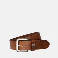 Leather Belt Dark Brown Silver Buckle- Curated Basics