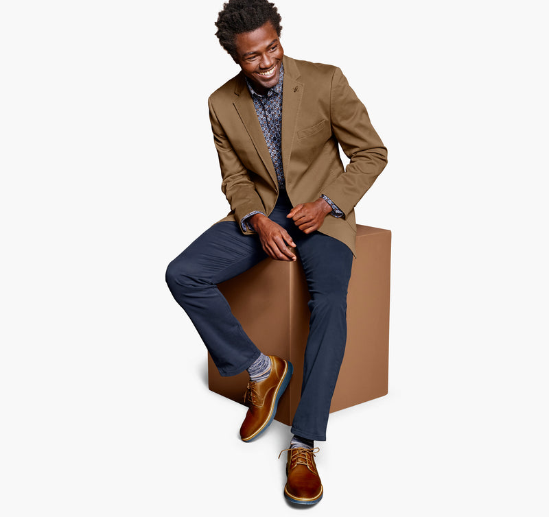 Washed Cotton Blazer - Brown