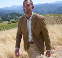 Washed Cotton Blazer - Brown