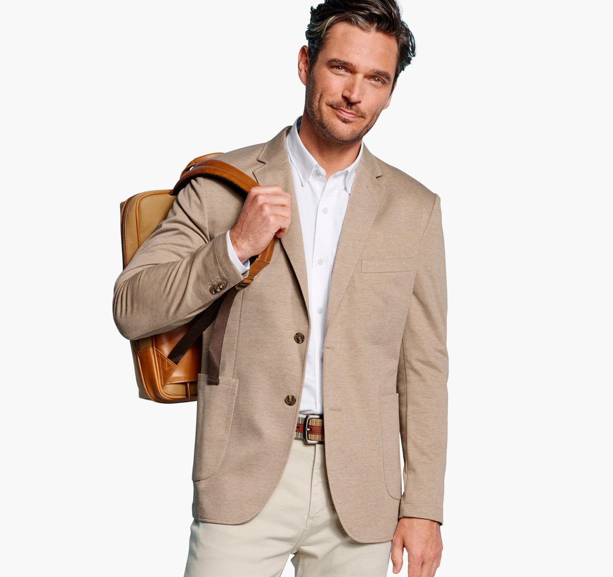 XC Flex® Knit Blazer-Tan Twill- Johnston & Murphy