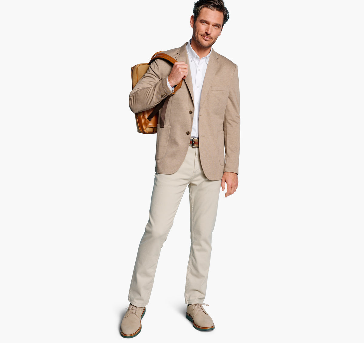 XC Flex® Knit Blazer-Tan Twill- Johnston & Murphy