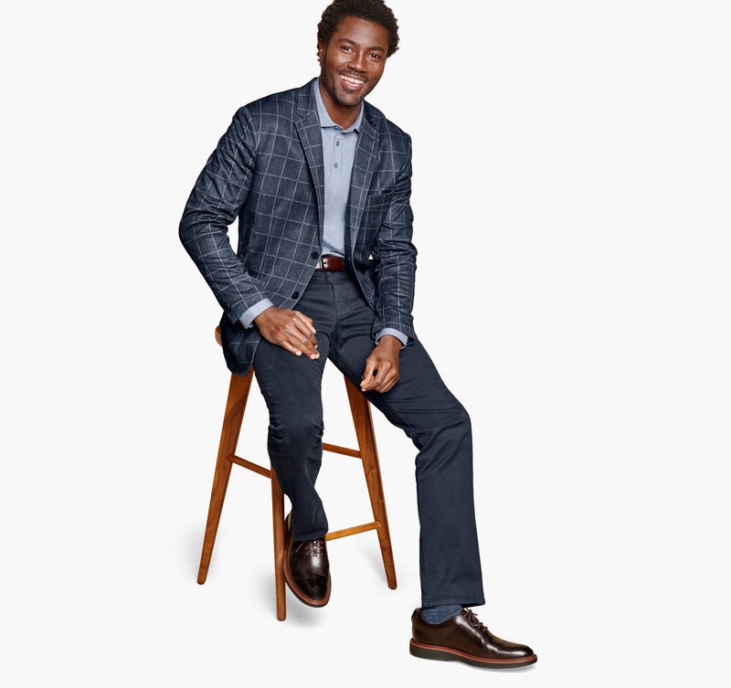 XC Flex® Knit Blazer - Navy Plaid