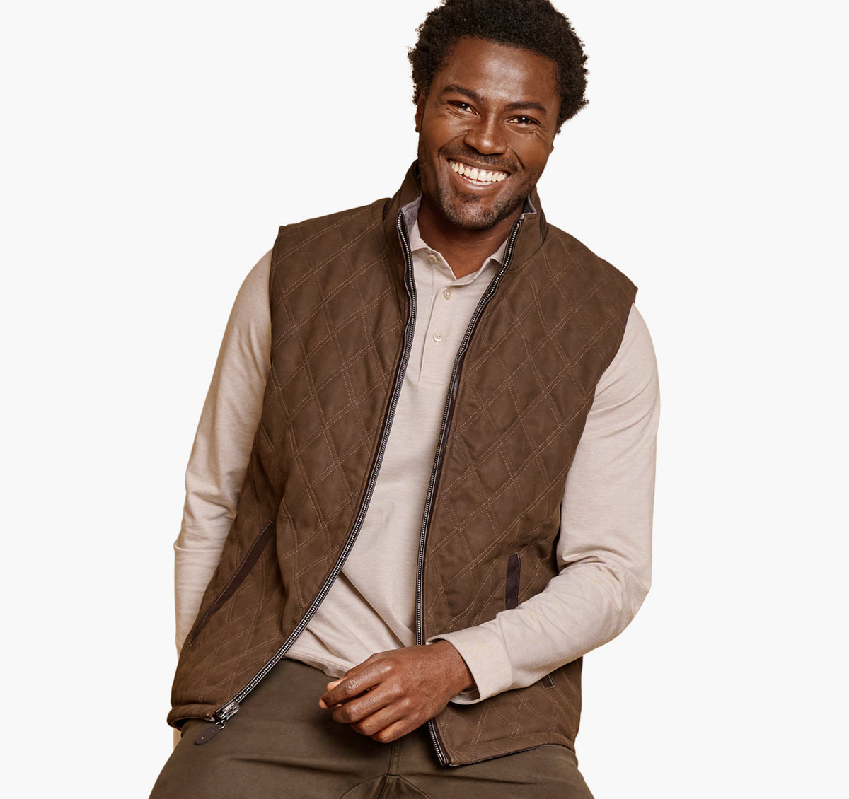 Upton Reversible Vest - Light Brown/Plaid