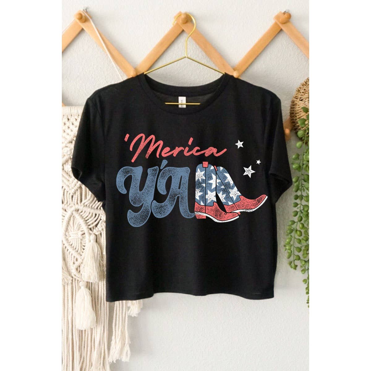 MERICA YALL GRAPHIC CROP TOP