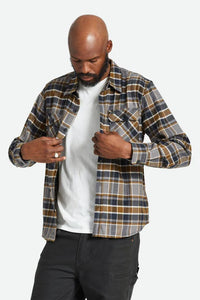 Bowery L/S Flannel - Black/Desert Palm/Beige - Brixton