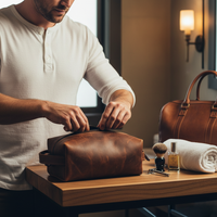 Genuine Leather  Unisex Dopp Kit